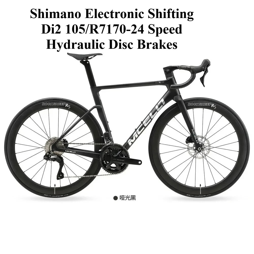 Bicicleta de carretera de fibra de carbono T800 de alto rendimiento, ultraligera de 7,5 kg, edición dedicada al equipo de carreras YUZHE, V2 105 Di2 R7170-24S, con frenos de disco hidráulicos