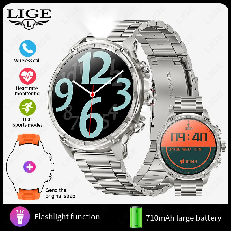 For Android IOS GPS Track Smart Watch Men 1.85-Inch Ultra HD AMOLED Screen 710 Mah Battery Bluetooth Call SmartWatch 2026 New