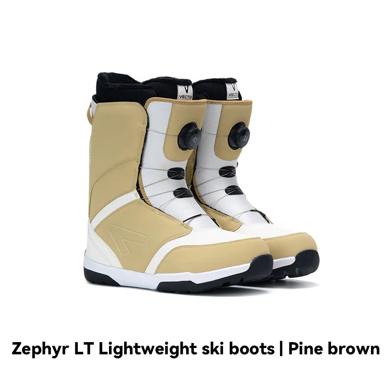 VECTOR Zapatos de Esquí Profesionales para Hombre y Mujer, Botas de Snowboard Cálidas e Impermeables, Botas de Nieve Transpirables de Cuero Antideslizantes