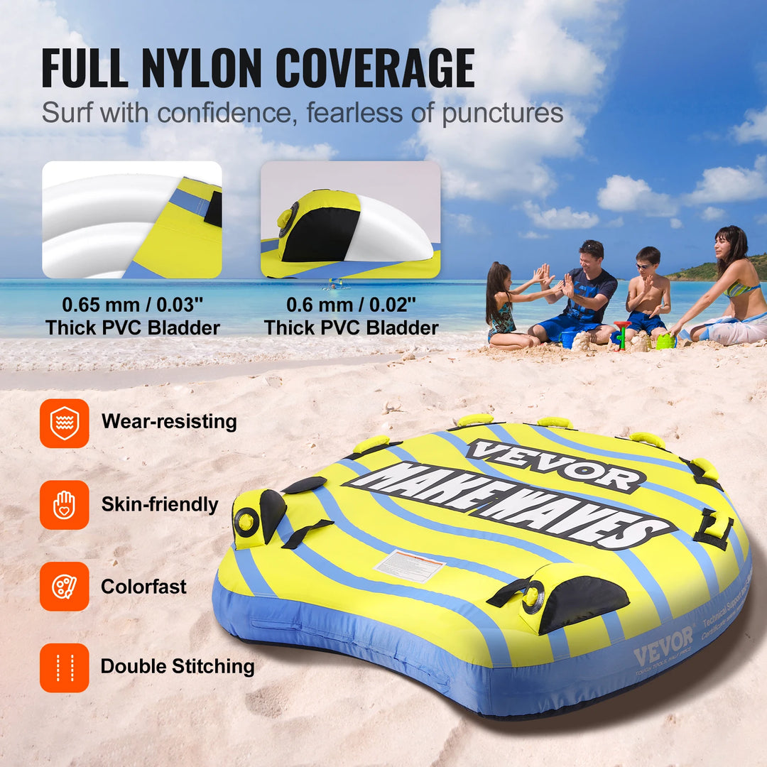 Tubo Inflable Remolcable SucceBuy para Navegación, para 1-3 Personas, con Aletas de Protección, Tubos Remolcables para Deportes Acuáticos de 510 lb para Barco