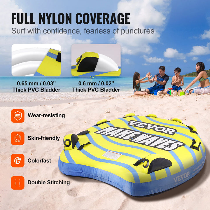 Tubo Inflable Remolcable SucceBuy para Navegación, para 1-3 Personas, con Aletas de Protección, Tubos Remolcables para Deportes Acuáticos de 510 lb para Barco