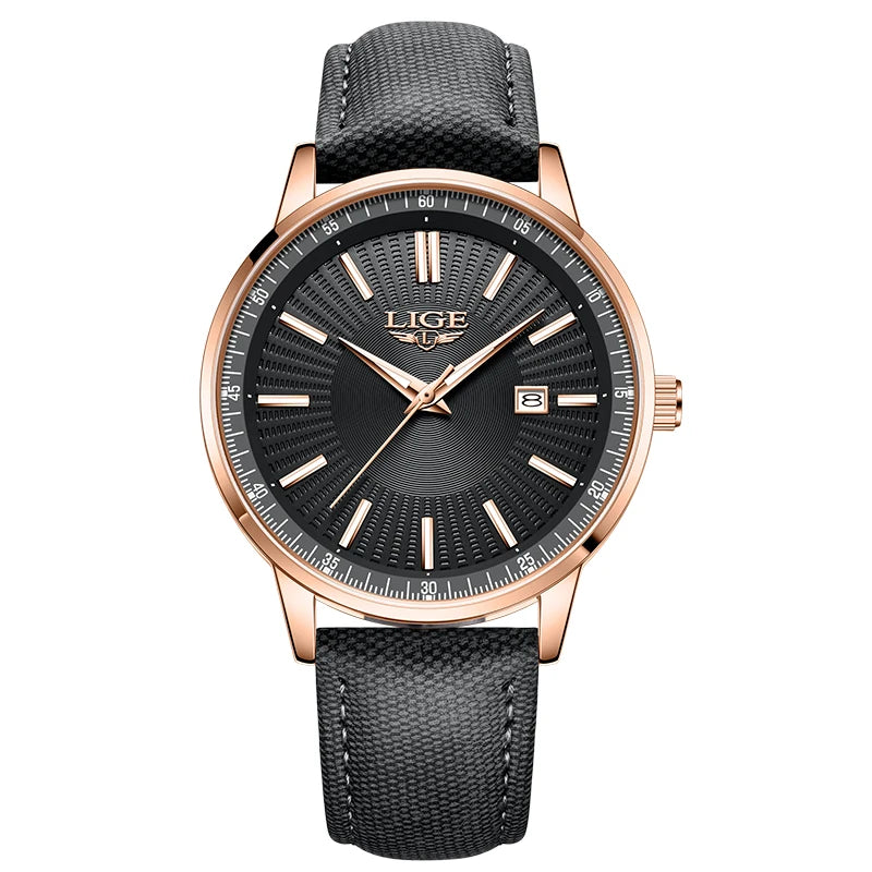 Reloj de lujo LIGE para hombre, marca líder, sencillo, 2026, resistente al agua, con calendario, reloj para caballero, de negocios, lujoso, elegante, deportivo, reloj + CAJA