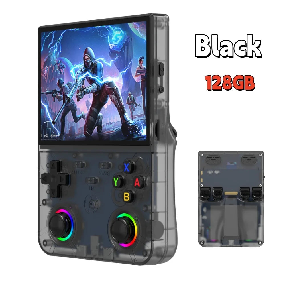 New R36 Ultra X Handheld Retro Video Game Console IPS Screen 128GB Portable Games Pocket Player with Linux System
