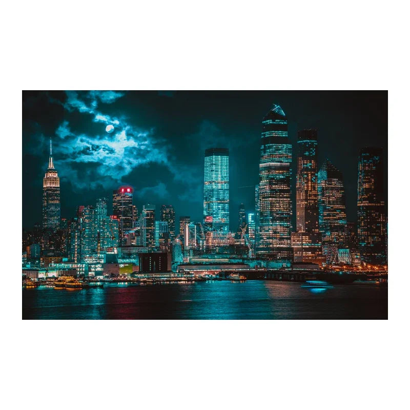 3D City Night Scene  Aquarium Background Poster PVC Adhesive Sticker Fish Tank Underwater World Backdrop  Background Sticker