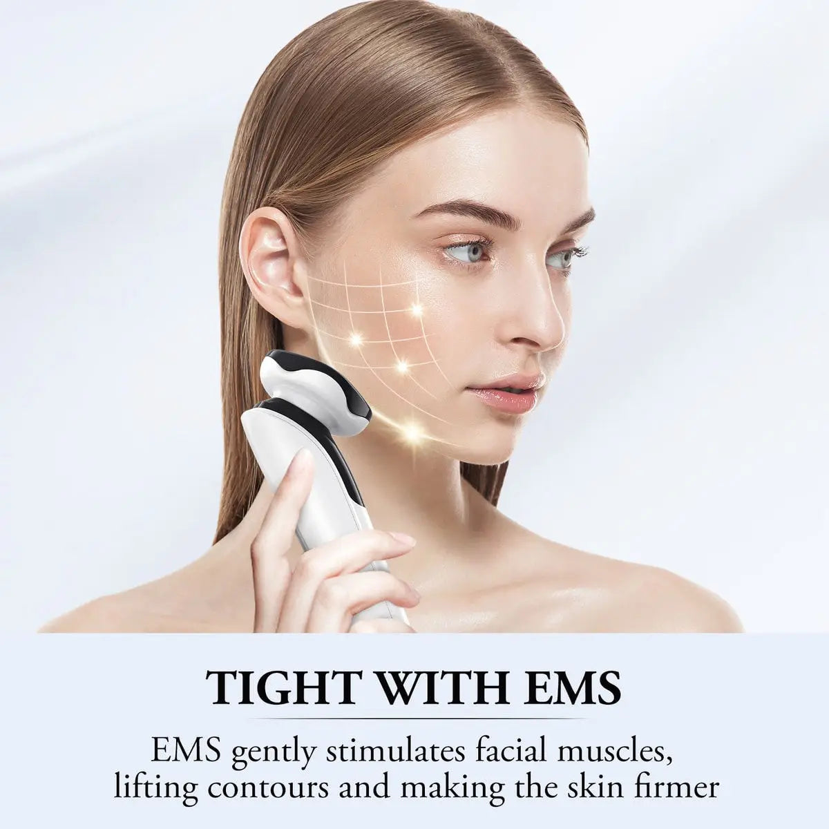 Masajeador Facial 4 en 1 con Microcorriente, Vibración, Antienvejecimiento, Herramienta para el Cuidado de la Piel del Rostro, Ojos y Cuello, EMS, Tonificación Facial, Dispositivo de Lifting Facial