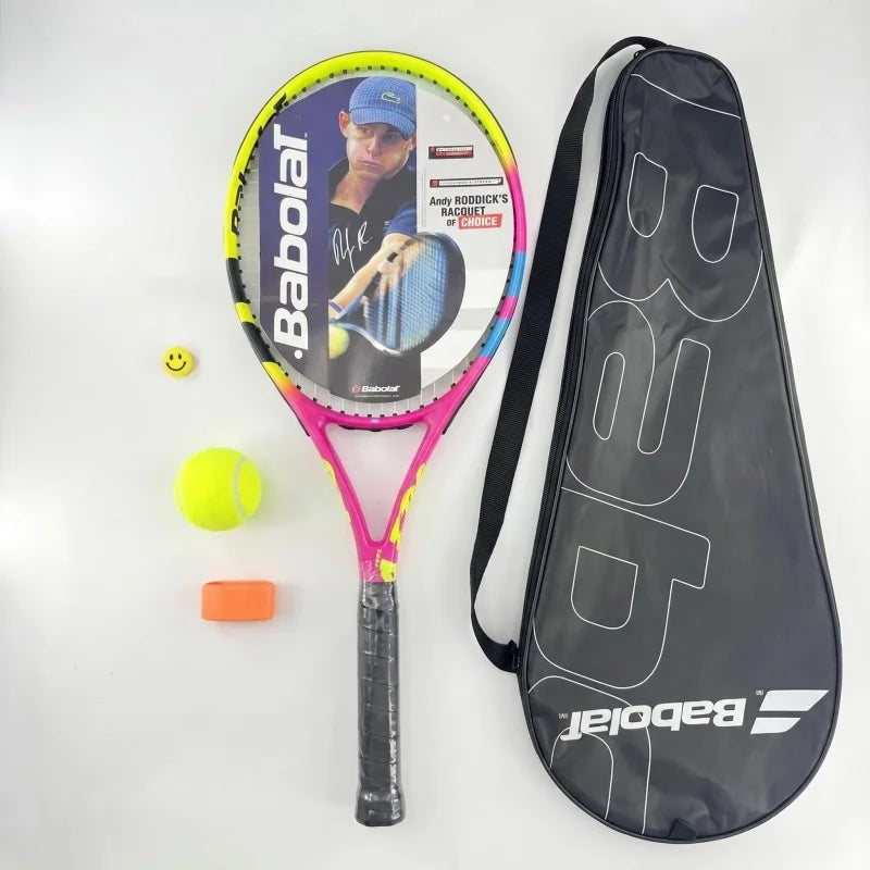 Raqueta de tenis BBL con bolsa de transporte, raqueta de entrenamiento ligera para principiantes, deportes al aire libre