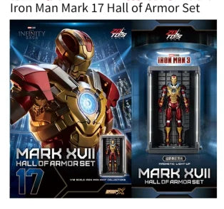 Vitrina con luz LED para hangar de Iron Man de Zd Toys, expositor para figuras de acción de Iron Man, almacenamiento de modelos coleccionables, regalo para aficionados