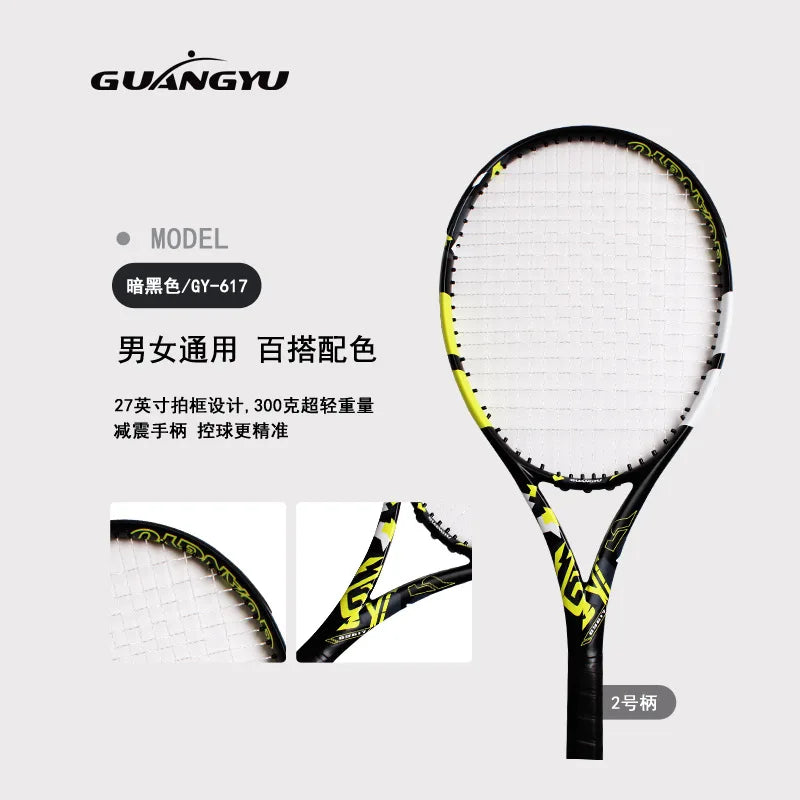 Raqueta de Tenis de Carbono Completo para Adultos, Estudiantes Universitarios, Hombres y Mujeres, Profesional, para Competencia