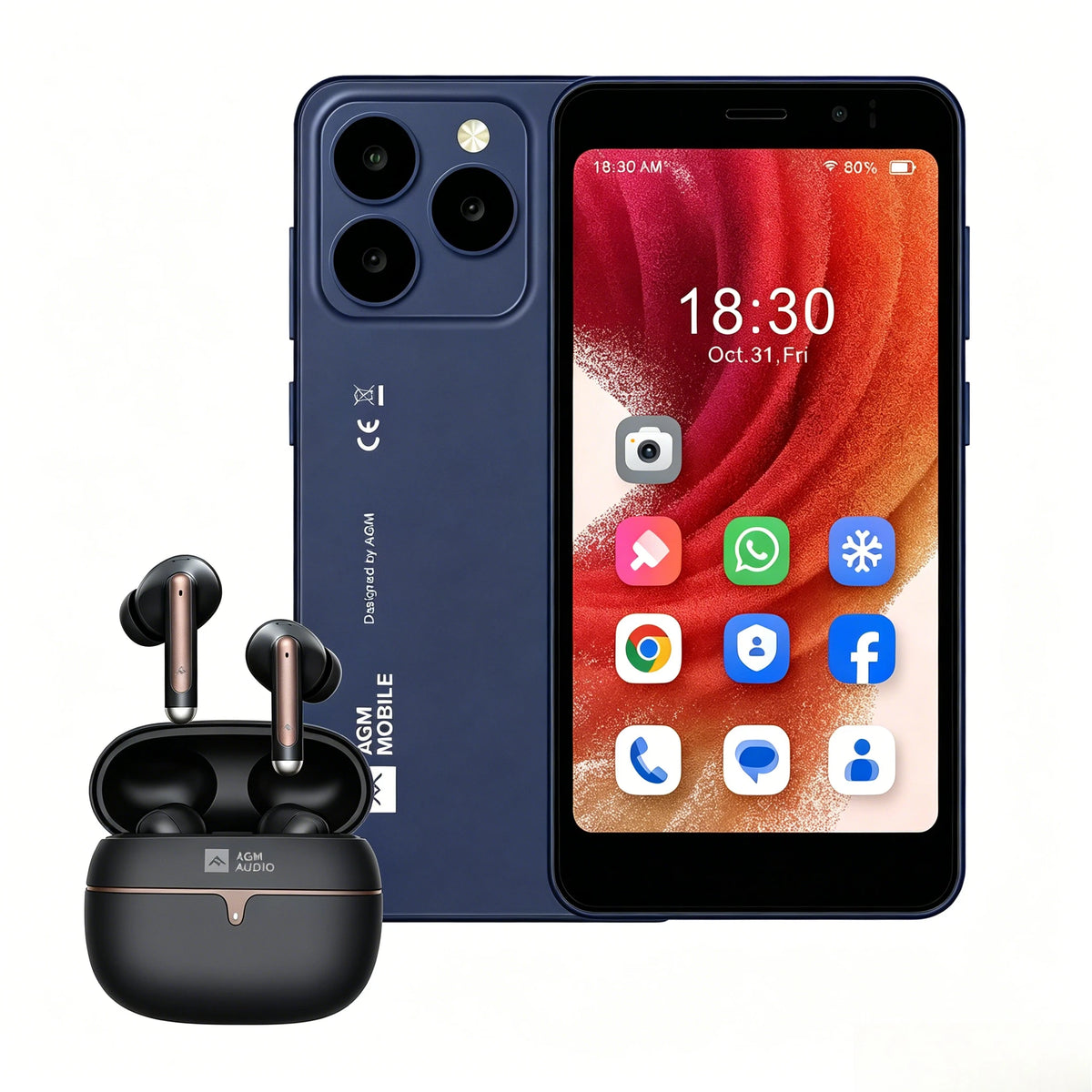 Smartphone AGM N2 Mini, tamaño compacto, pantalla de 4,96 pulgadas, 3 GB de RAM, 32 GB de almacenamiento, batería extraíble de 3000 mAh, sistema Android 16 GO, teléfono ligero