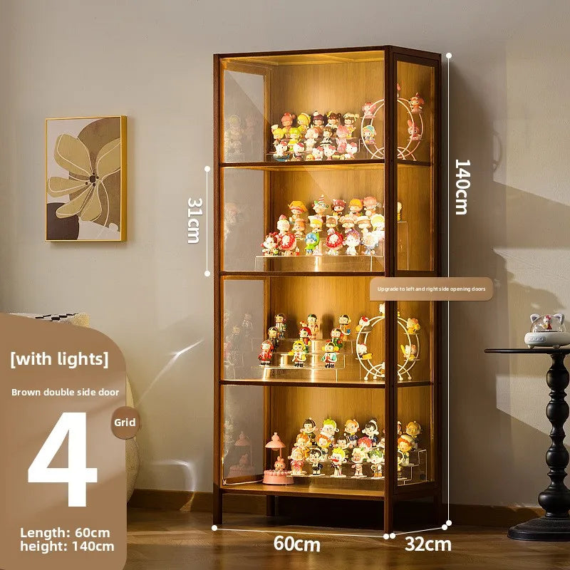 Vitrina de exhibición de madera maciza con puerta de vidrio de lujo, a prueba de polvo, diseño para modelos de cajas ciegas, gabinete de almacenamiento.