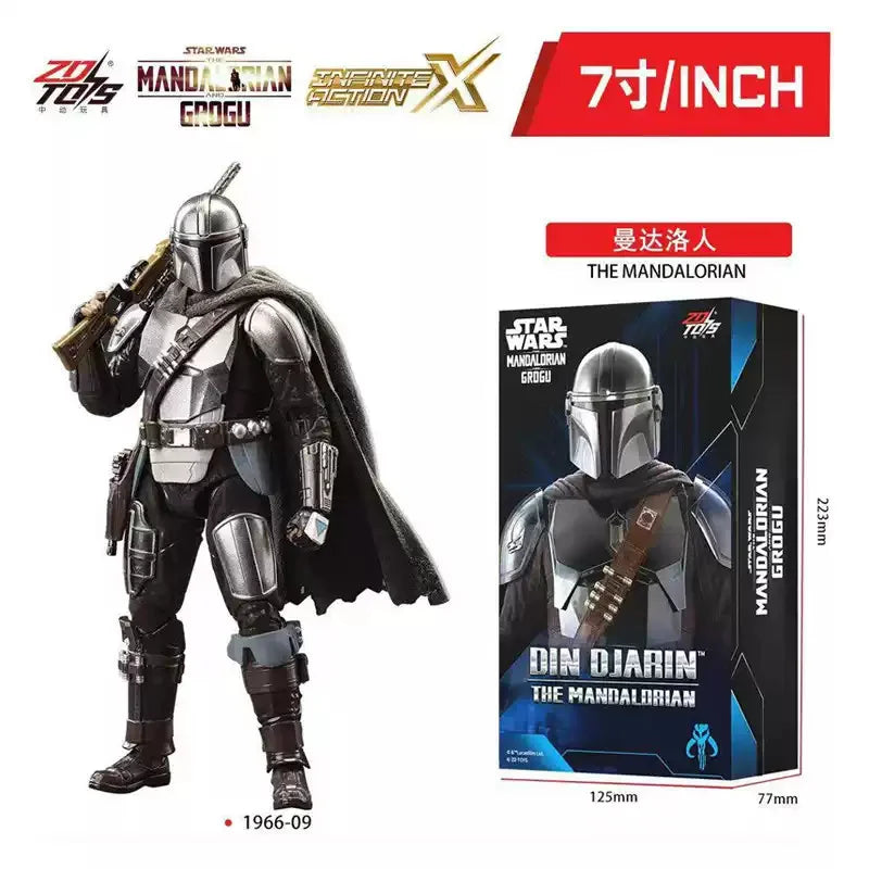 Figura de acción modelo ZD Toy 1/10 Star Wars Yoda R2D2 Darth Vader Stormtrooper Mandalorian Din Djarin Grogu Luke Skywalker