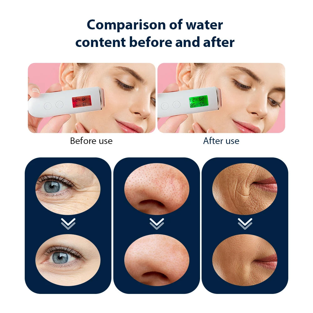 Dispositivo Facial Inalámbrico de Burbujas de Oxígeno, 7 Colores LED, Máquina de Belleza CO2, Varita de Cuidado de la Piel para Limpieza Profunda e Hidratación, para Spa en Casa