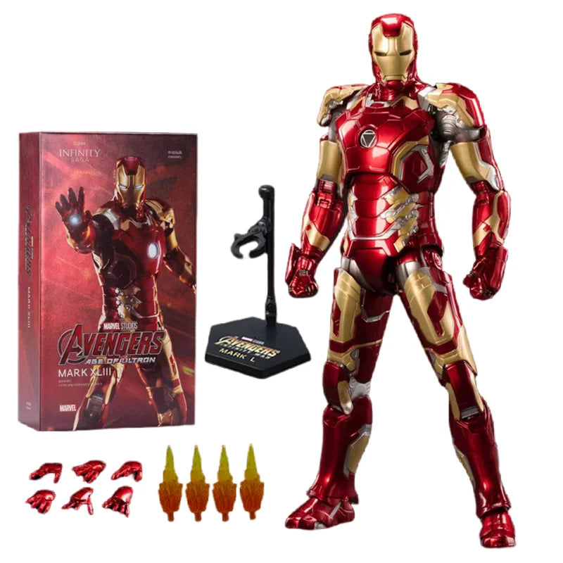 ZD Toys Iron Man figura de acción Mark 35 pargo rojo Iron Man MK 24 MK 22 MK 47 Tony Stark Ironman figura acción coleccionar juguete para regalo
