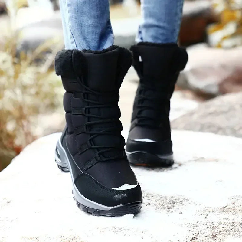 Botas de mujer de alta calidad, cálidas, con cordones, cómodas botas de senderismo impermeables para exteriores, talla 36-42 2024