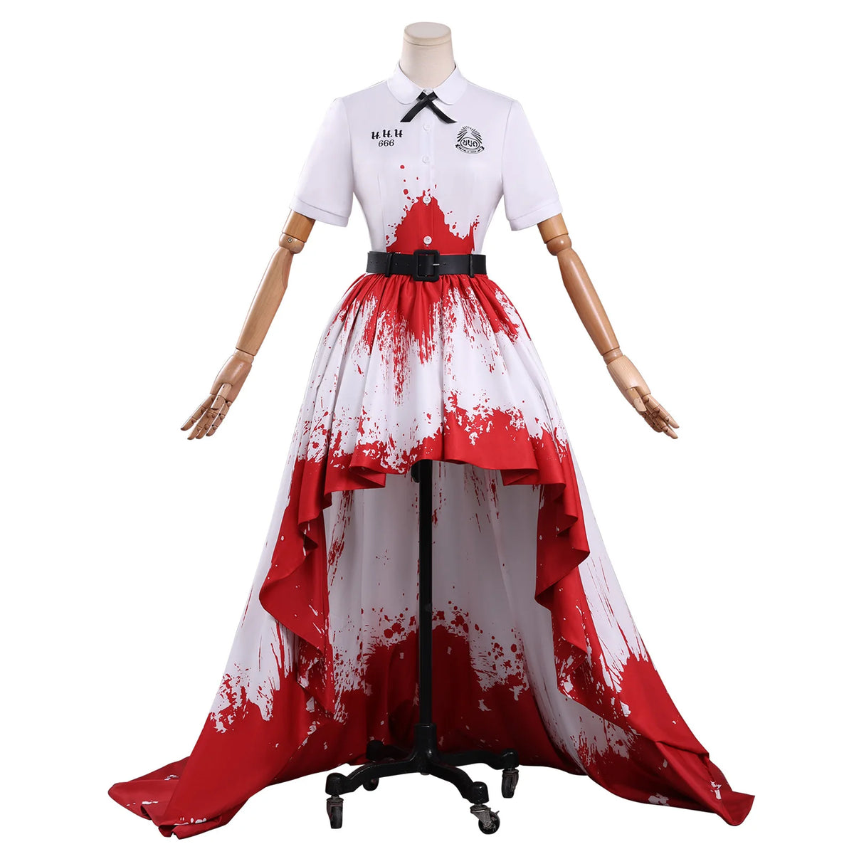 Disfraz de Cosplay de Chica Prohibida de Terror en Rojo, Vestido Manchado de Sangre, Disfraz de Carnaval de Halloween para Mujer