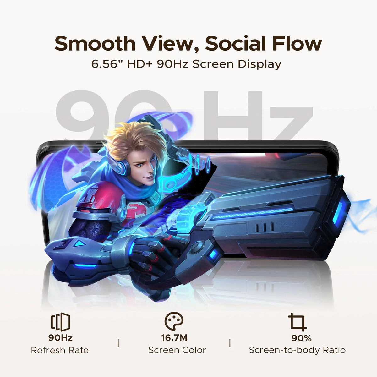 Versión Global DOOGEE Note56 X Smartphone Android 16 24GB RAM(3GB+21GB) 64GB ROM Pantalla de 6.56'' Batería de 6150mAh Teléfono Móvil