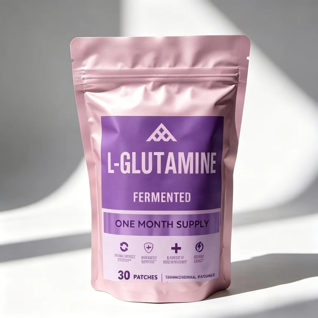 30 Parches Transdérmicos de L-Glutamina para la Recuperación Muscular Después del Ejercicio, Inmunidad y Salud Digestiva
