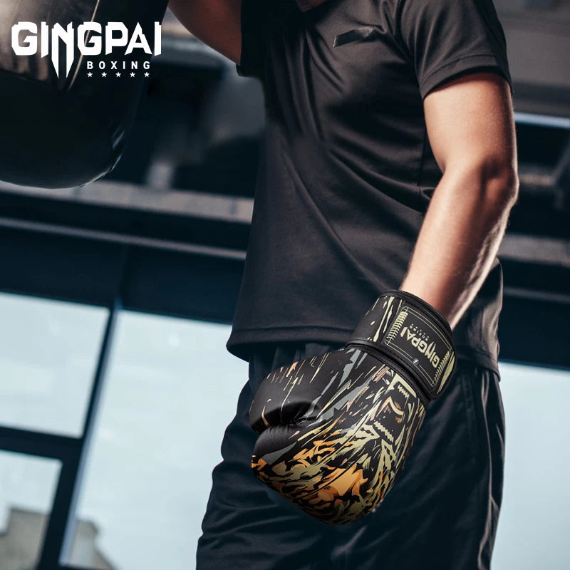 Guantes de boxeo profesionales de 8/10/12/14/16oz, guantes de lucha Sanda Muay Thai para adultos, saco de arena de entrenamiento para hombres y mujeres, lucha libre MMA