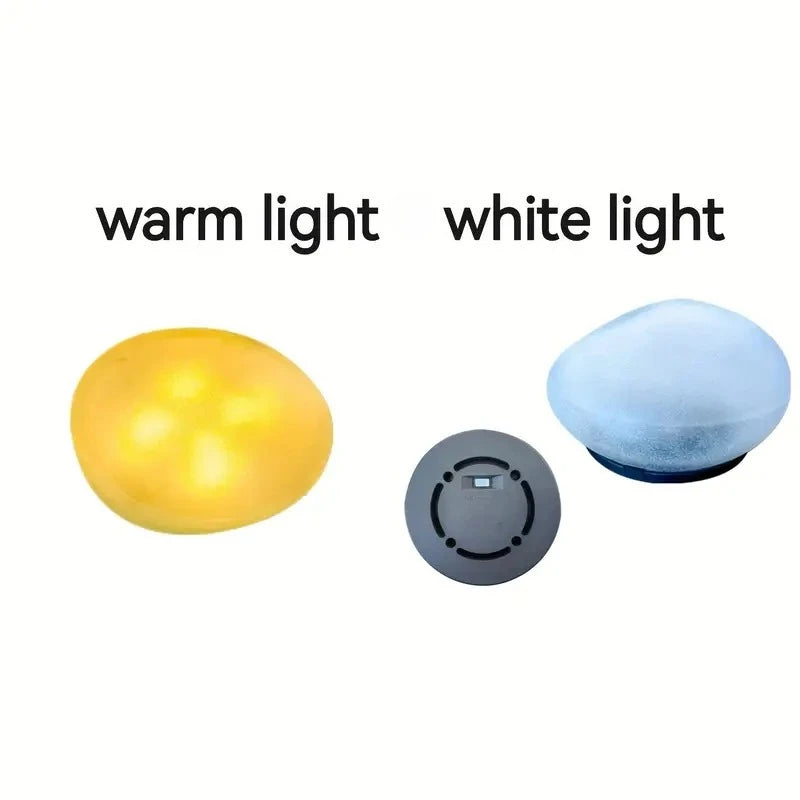 Solar Powered 4 LED Pebbles Lights, Decorative Landscape Lighting Lamp for Gardens, Lawns, Paths, Pools And Holiday Decorations