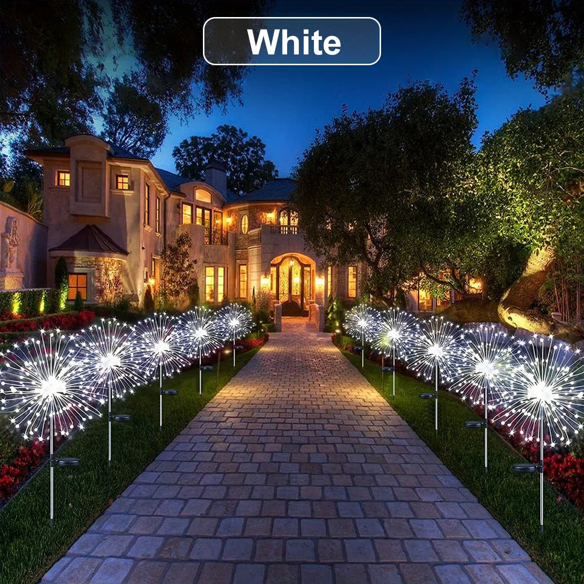 1 Pack Solar Firework Light Outdoor,IP65 Waterproof Solar Garden Flower Lights With 8 Lighting Modes For Outdoor Lighting