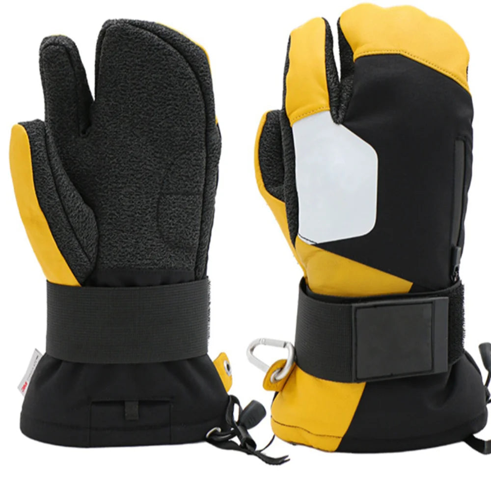 Guantes de esquí con protección integrada para la muñeca, guantes de esquí de invierno, material de aramida resistente al desgaste, para snowboard, para hombres y mujeres, guantes térmicos para esquí en la nieve.