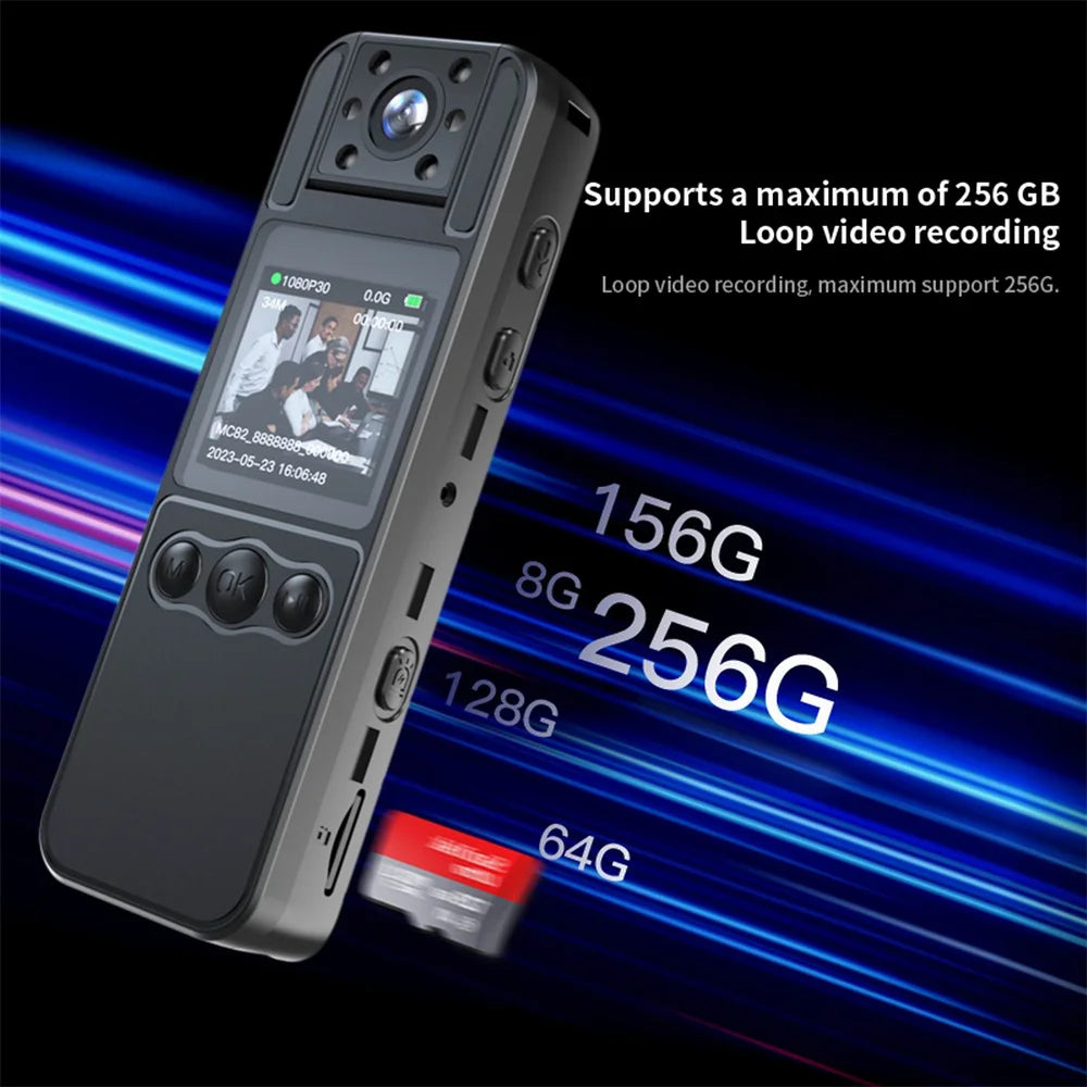 Nueva Mini cámara HD de 1080P, grabadora de vídeo Digital portátil BodyCam 180, cámara de policía de visión nocturna infrarroja giratoria, videocámara pequeña