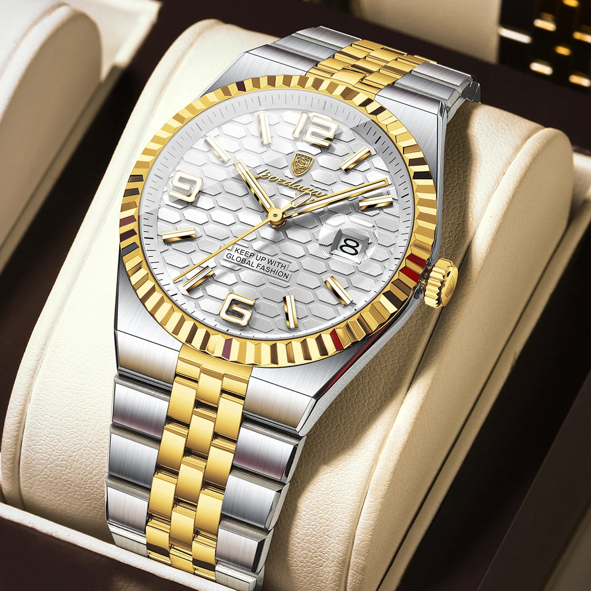 Reloj de hombre original de alta calidad POEDAGAR, resistente al agua, luminoso, con fecha, reloj de lujo para hombre, de acero inoxidable, de cuarzo, incluye caja