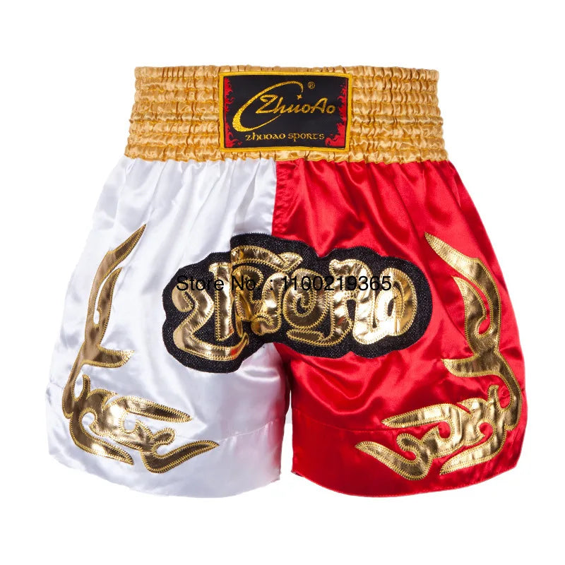 Pantalones cortos Muay Thai 2025, nuevos pantalones cortos de Kick Boxing para hombres, mujeres y niños, artes marciales Retro Thaiboxing Kickboxing Cage, pantalones de entrenamiento de lucha
