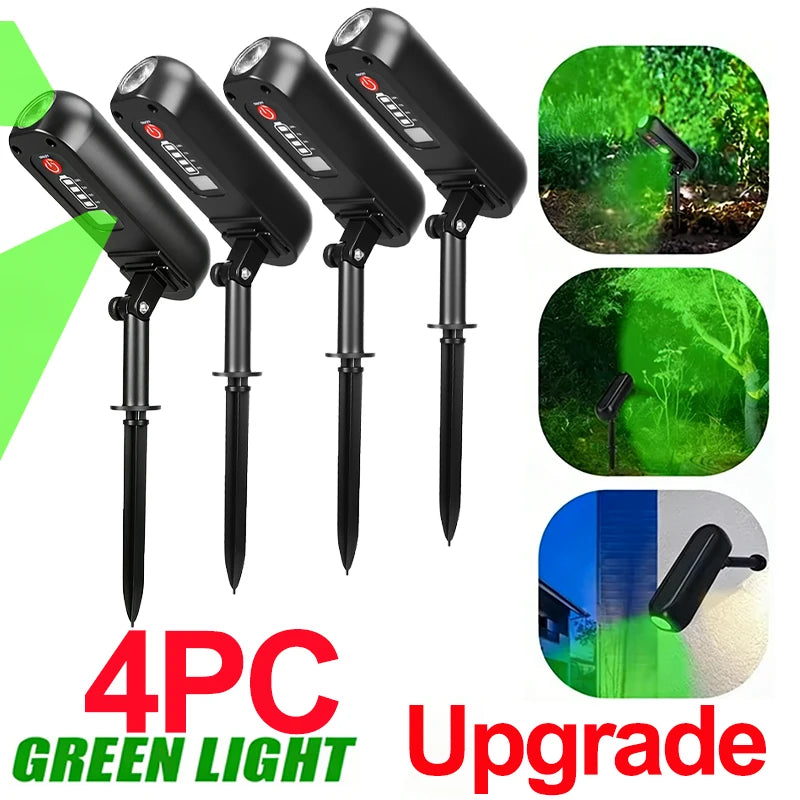 Luz solar LED para exteriores, aplique solar de pared, luz de jardín verde con clasificación IP65, focos solares, luces ascendentes solares para árboles, senderos y patios