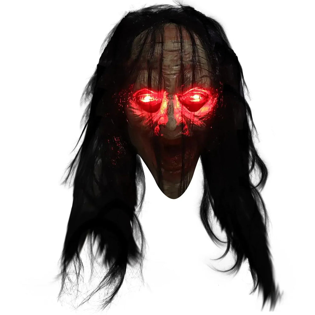 1 pieza Máscara LED de ojos brillantes para Halloween, disfraz de terror, máscara luminosa para cosplay, mascarada, cumpleaños, boda, fiesta, máscara de látex 2024 250