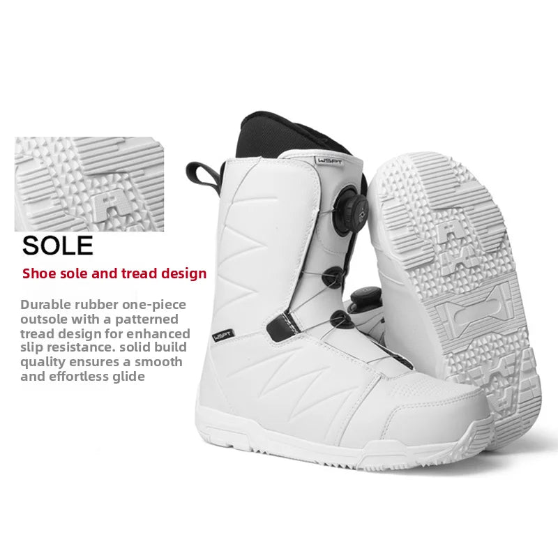 Botas de Snowboard para Adultos, Antideslizantes, Impermeables, con Forro de Terciopelo, Sistema de Cordones de Alambre de Acero, Diseño de Ajuste Rápido, Botas de Snowboard de Calzado Directo