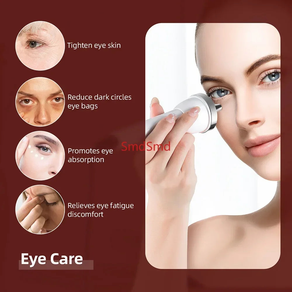 Máquina de Belleza para el Cuidado de la Piel con Ultrasonido, Antienvejecimiento, Masajeador Facial y Ocular de Alta Frecuencia, Dispositivo de Belleza Ultrasónico para Mujeres, SPA
