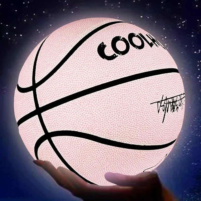 Baloncesto luminoso fluorescente tamaño 5 y tamaño 7 regalo al aire libre femenino resistente al desgaste estándar para niños y adultos