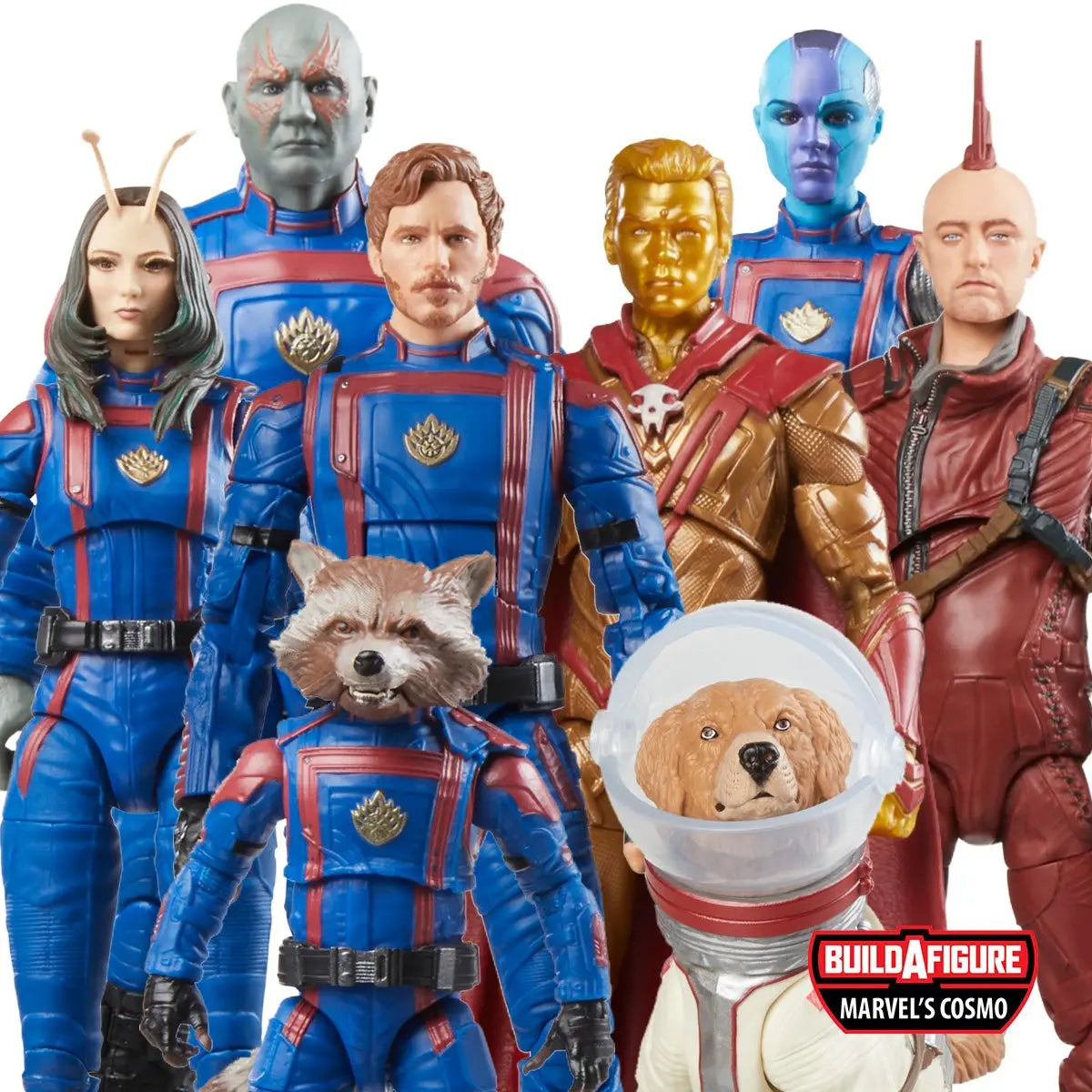 Figura de acción de 6" de Marvel Legends Guardians of the Galaxy: Star Lord, Nebula, Adam Warlock, Drax, Rocket, Mantis, Kraglin, Groot, Cosmo Wave