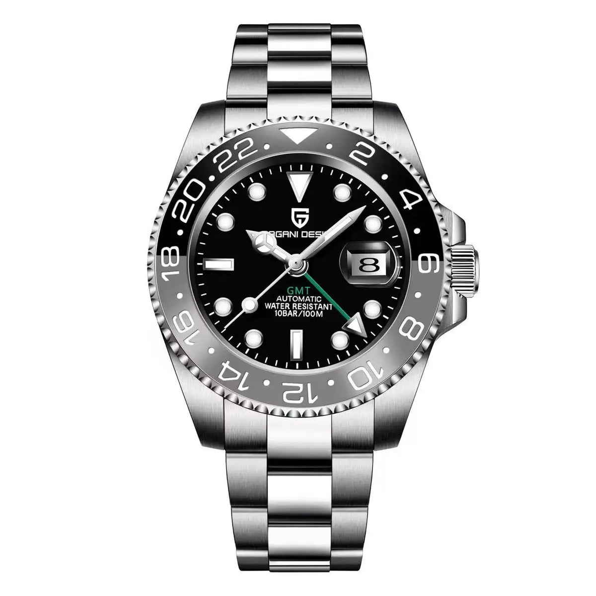 PAGANI DESIGN Reloj automático para hombre, cristal de zafiro, 40 mm, cerámica, GMT, reloj de pulsera mecánico, marca de lujo, deportivo, impermeable