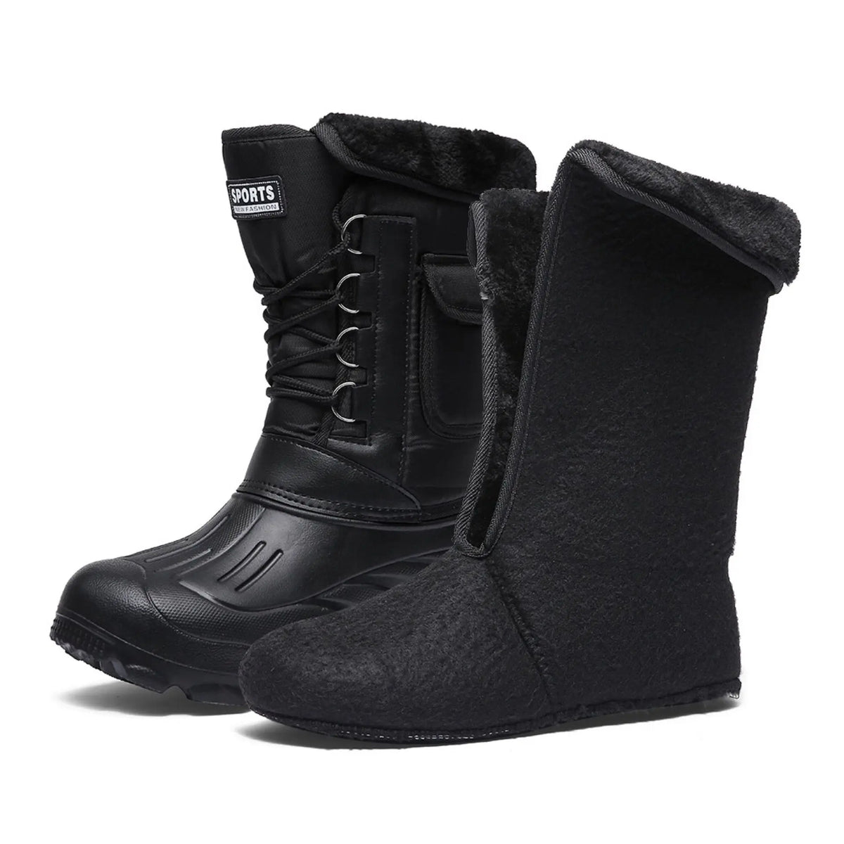 2025 nuevas botas de invierno para hombre, botas de nieve con plataforma para hombre, botas de trabajo de pesca al aire libre impermeables de felpa gruesa y cálida de talla grande 40-46