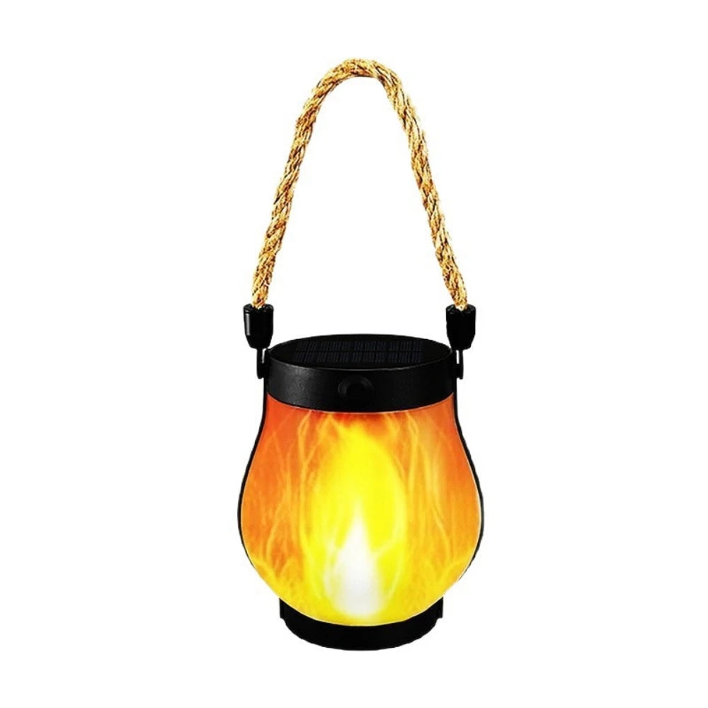 Luces solares con efecto de llama parpadeante, farol solar colgante para decoración de patio, porche, jardín, camping y mesa de exterior