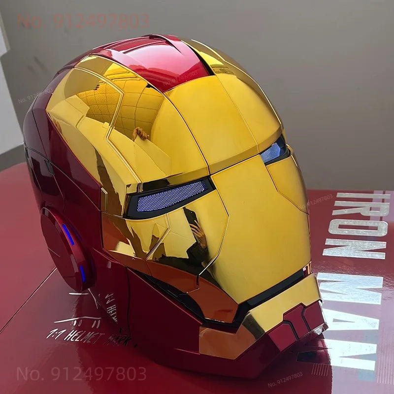 Nuevo AutoKing 1/1 Mk5 casco de Iron Man Cosplay ojos de Control de voz con modelo de luz juguetes para adultos eléctrico usable regalo de Navidad