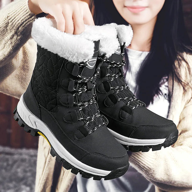 CINESSD Botas De nieve clásicas para Mujer, zapatos cálidos De invierno, zapatos De plataforma hechos a mano, Botas para Mujer, botines hasta el tobillo De Mujer talla 42