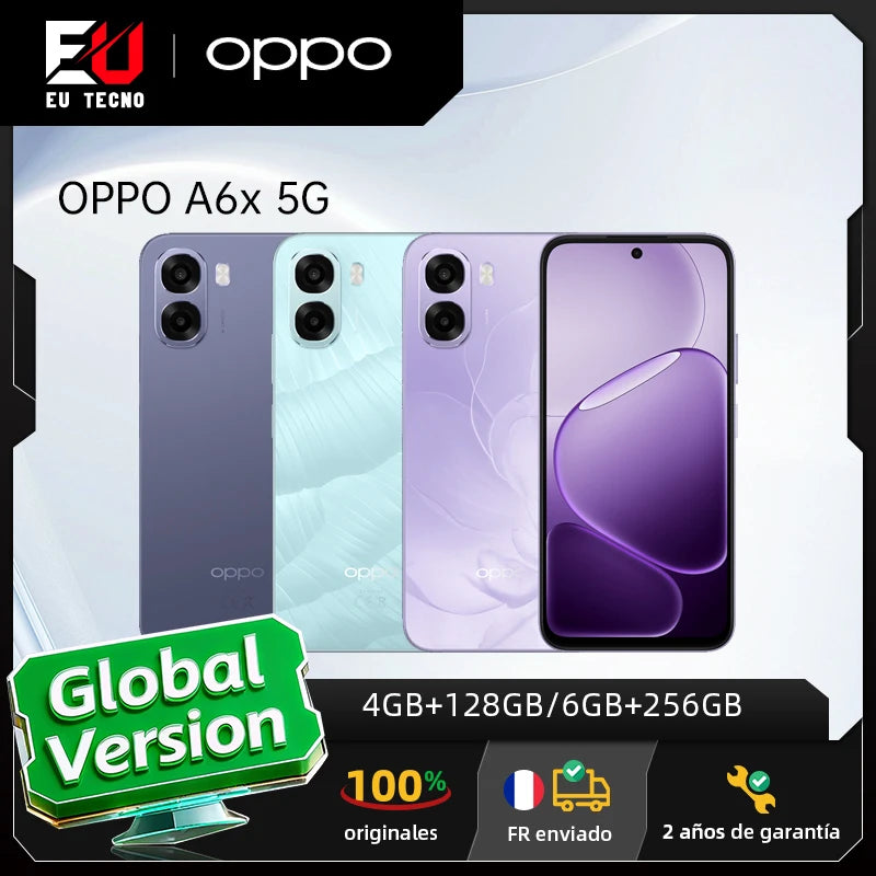 Smartphone OPPO A6x 5G versión UE, 4GB+128GB, 6GB+256GB, 6100mAh, pantalla de 6.75", ColorOS 15.0, teléfonos móviles, garantía oficial