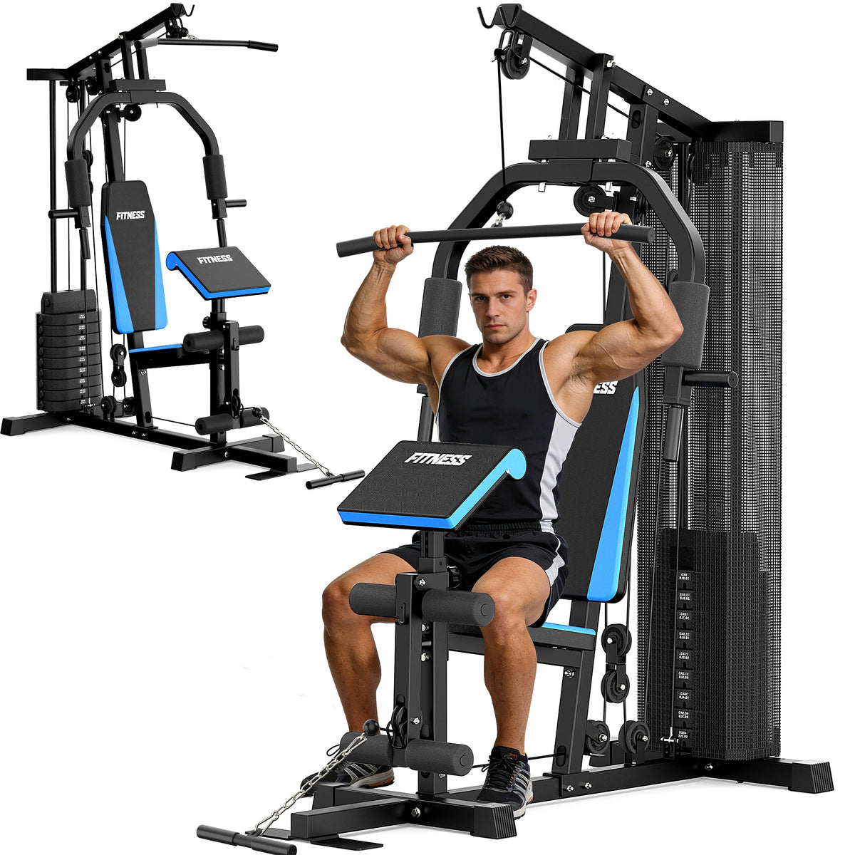 Gimnasio Multifuncional Todo en Uno para el Hogar, Entrenamiento de Fuerza para Todo el Cuerpo, Peso Ajustable, Entrenador de Fitness para Pecho, Brazos, Espalda y Piernas