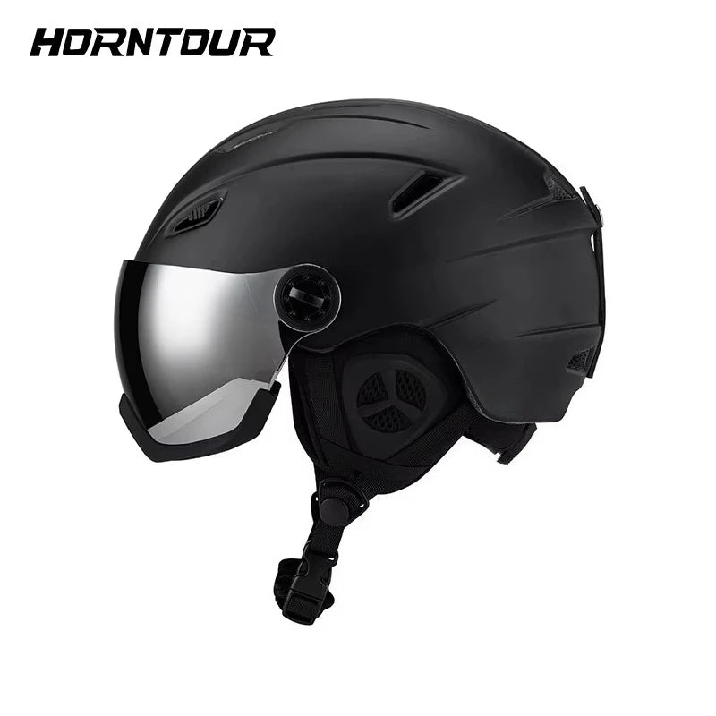 Horntour nuevo casco de esquí antiimpacto ciclismo esquí Snowboard casco deportivo con gafas antiniebla casco de seguridad para deportes al aire libre para adultos