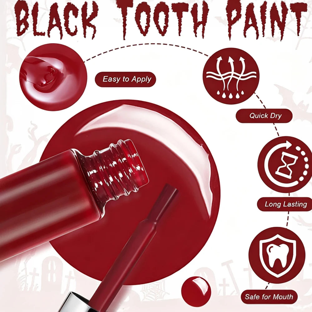 Pintura dental profesional roja y negra para maquillaje de efectos especiales de Halloween