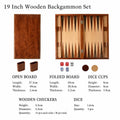 Juego de ajedrez y backgammon profesional de lujo, de madera maciza, tablero grande plegable de 11 a 19 pulgadas, hecho a mano, regalo para juegos de mesa familiares