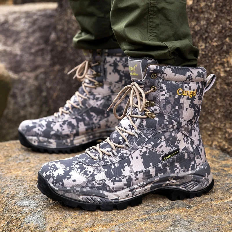 Botas de nieve de piel auténtica para hombre, botines de trabajo impermeables hechos a mano, Zapatos altos, cálidos, Invierno