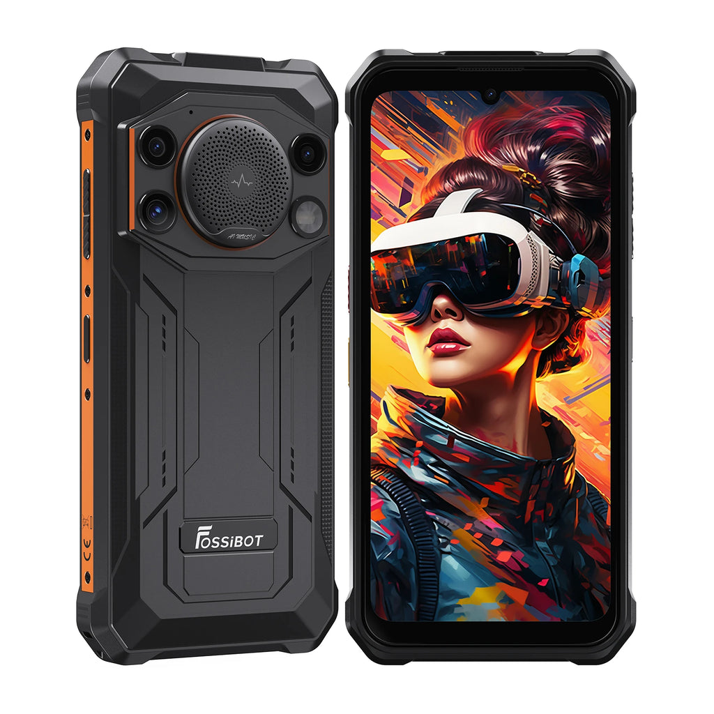 FOSSiBOT F110L Rugged Smartphone, Android 15, 8GB RAM(4GB+4GB) +128GB Storage, 10000mAh Large Battery, 50MP+8MP+5MP Triple Camera, 6.745" HD+ IPS 60Hz Display, NFC, GPS Outdoor Industrial Mobile Phone