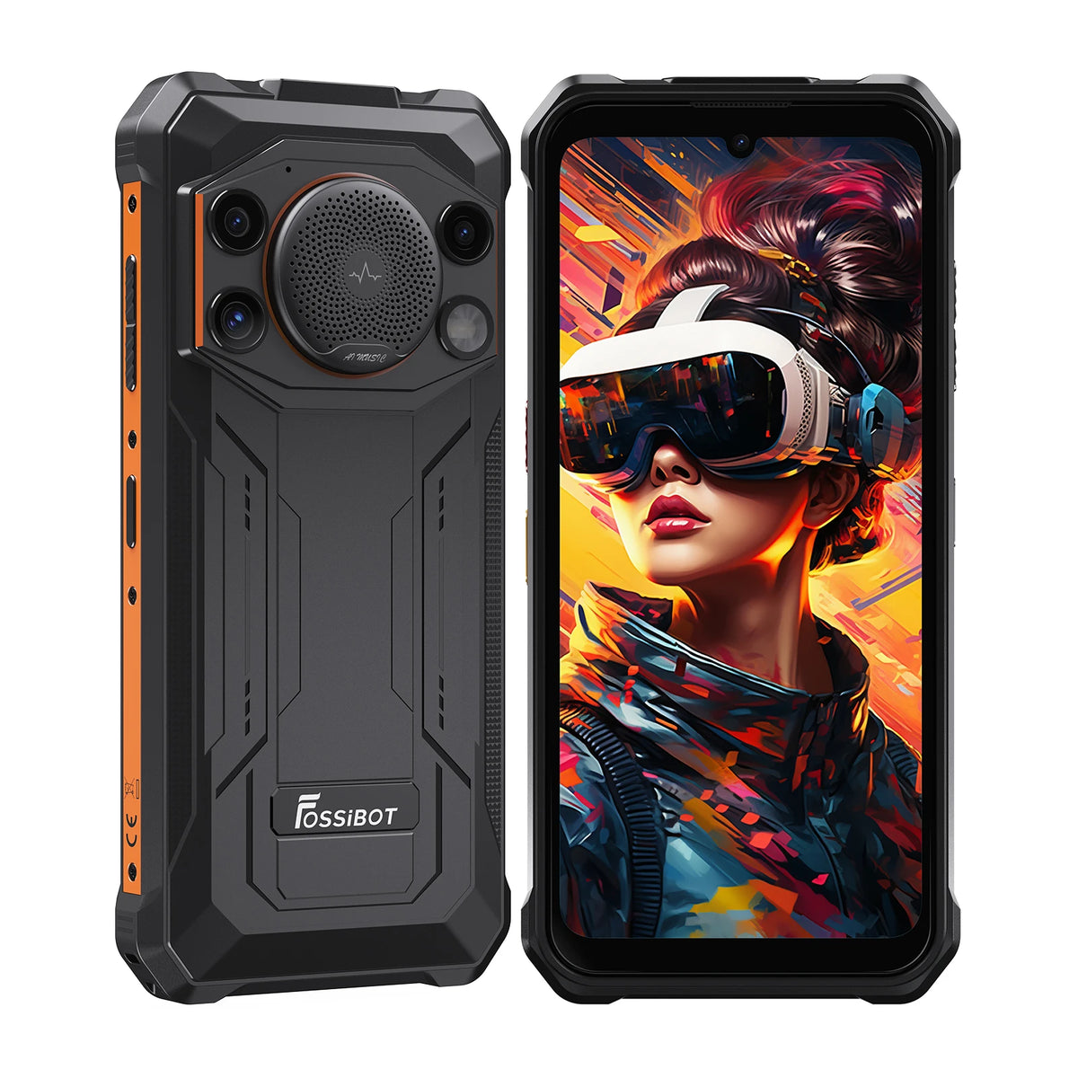 FOSSiBOT F110L Rugged Smartphone, Android 15, 8GB RAM(4GB+4GB) +128GB Storage, 10000mAh Large Battery, 50MP+8MP+5MP Triple Camera, 6.745" HD+ IPS 60Hz Display, NFC, GPS Outdoor Industrial Mobile Phone