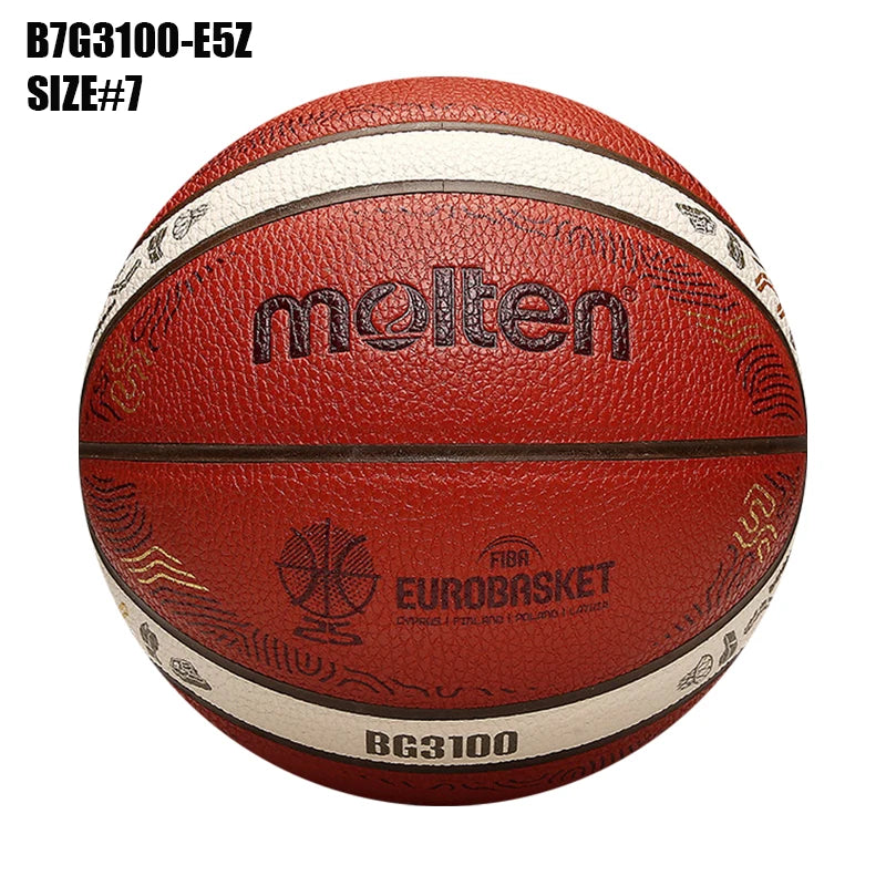 Balones de Baloncesto Originales Molten 2027, Tamaño 7/6/5, Material PU, para Juegos en Interiores y Exteriores, Entrenamiento, Hombres y Mujeres, Baloncesto