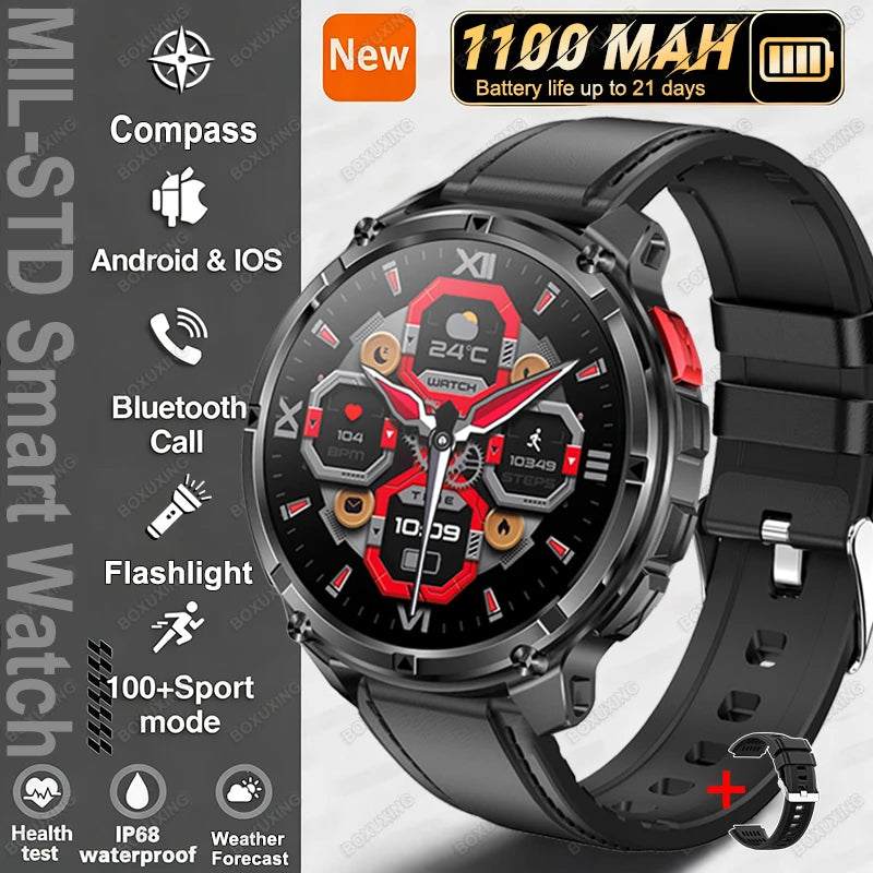 2026 Nuevo T-Rex 3 Ultra Reloj Inteligente 1100mAh, 5ATM Resistente al Agua, Deportes al Aire Libre, GPS, Monitor de Frecuencia Cardíaca, Brújula, Llamadas Bluetooth, Smartwatch