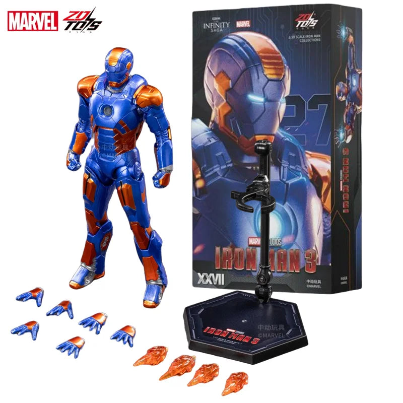 ZD Toys Iron Man figura de acción Mark 35 pargo rojo Iron Man MK 24 MK 22 MK 47 Tony Stark Ironman figura acción coleccionar juguete para regalo